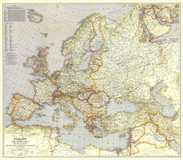 Mapy National Geographic. 539 map. Wysoka jakość - Europe and the Near East 1940.jpg